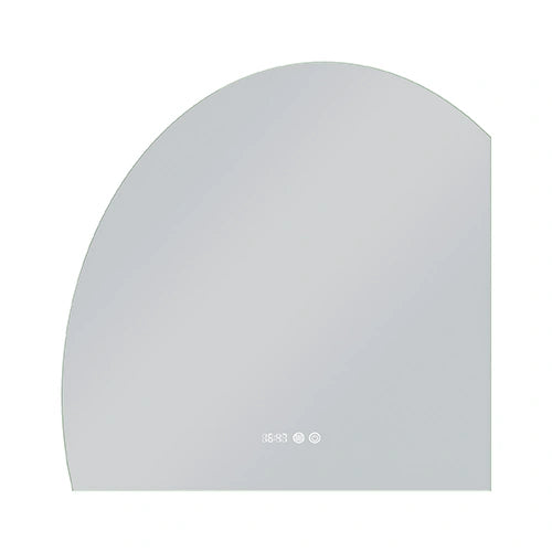 TAGLIATTA | Spegel med LED-belysning, värme med imskyddsfunktion och digital klocka | 90x90cm