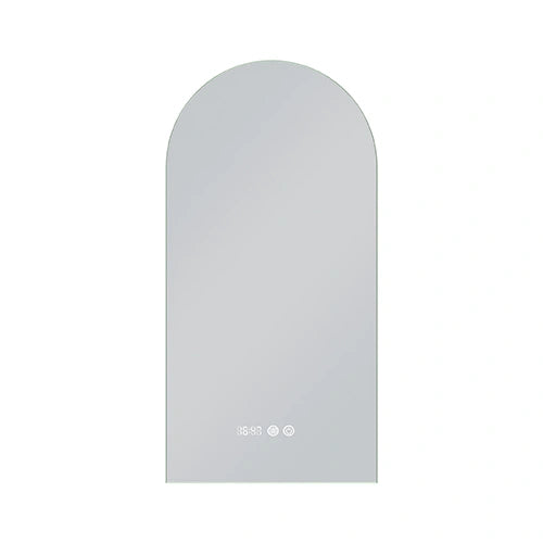 DIAMIRA | Spegel med LED-belysning, värme med imskyddsfunktion och digital klocka | 90x90cm