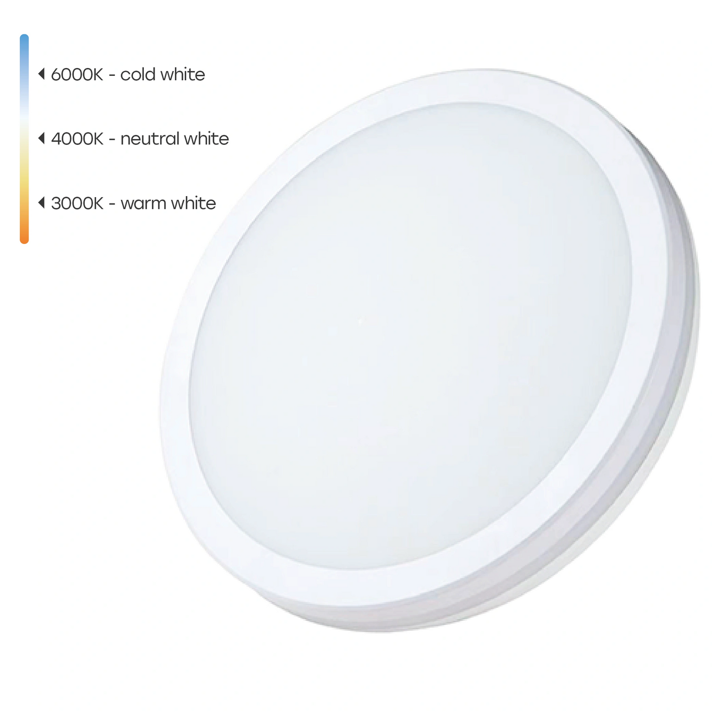 LED-plafond | Ø30cm | 30W | 3CCT | 3600lm | IP65 | vit