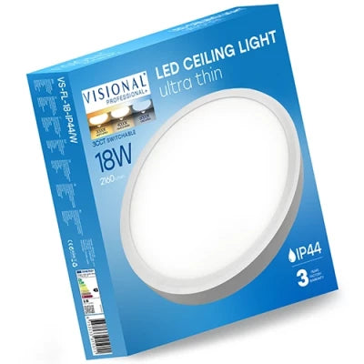 LED-plafond SLIM | Ø23cm | 18W | 3CCT | 2160lm | IP44 | vit