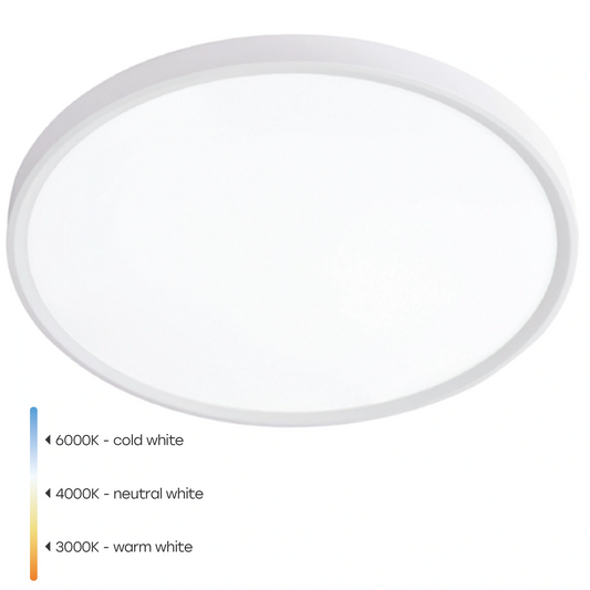 LED-plafond SLIM | Ø40cm | 32W | 3CCT | 3840lm | IP44 | vit