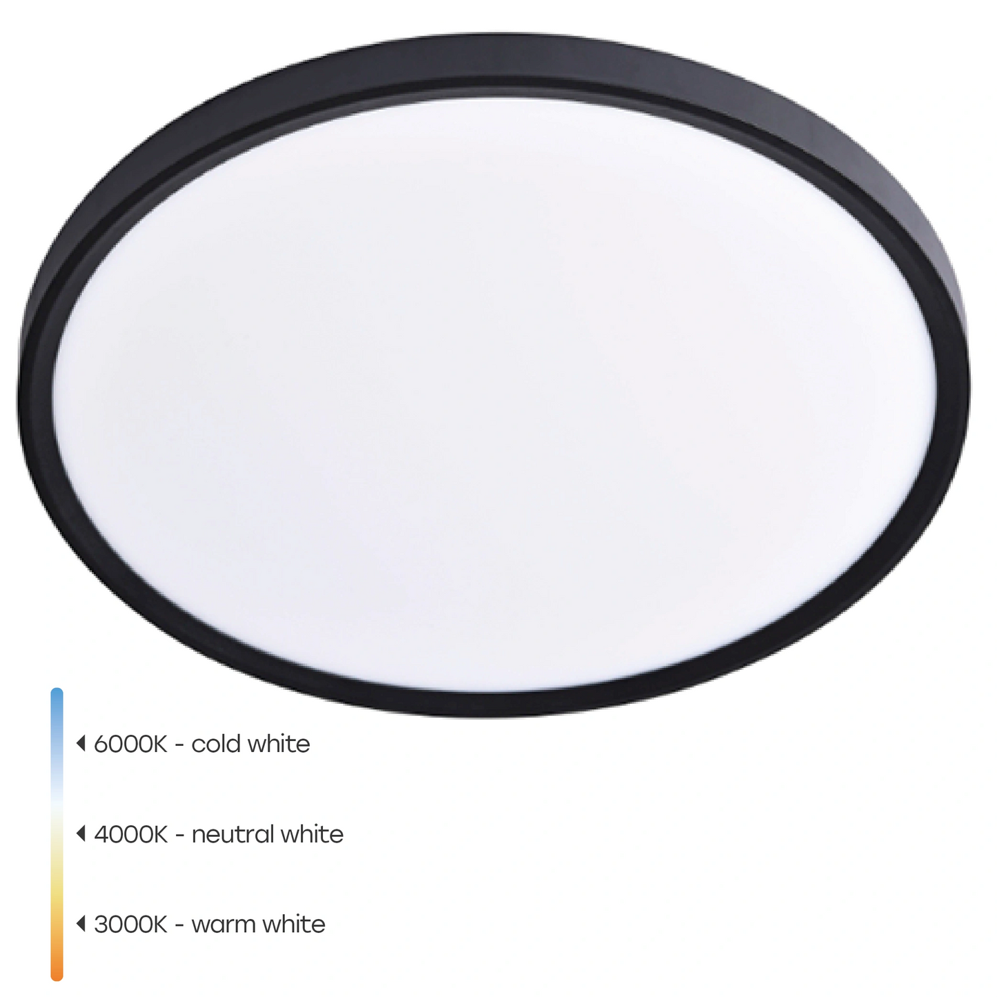 LED-plafond SLIM | Ø40cm | 32W | 3CCT | 3840lm | IP44 | svart