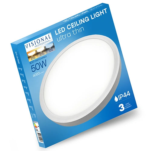 LED-plafond SLIM | Ø60cm | 50W | 3CCT | 6000lm | IP44 | vit