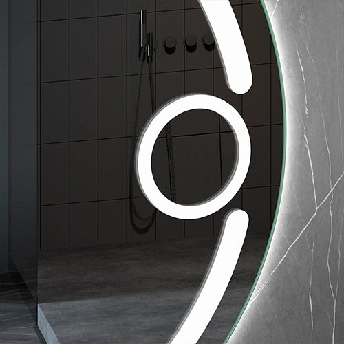 SOLAR | Spegel med LED-belysning, värme med imskyddsfunktion och förstoringsglas | Ø80cm