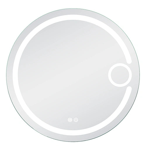 SOLAR | Spegel med LED-belysning, värme med imskyddsfunktion och förstoringsglas | Ø80cm