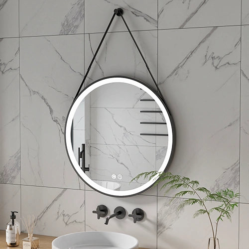 VALLETTA Large | Spegel med LED-belysning, värme med imskyddsfunktion | Ø80cm