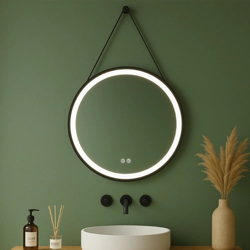 VALLETTA Small | Spegel med LED-belysning, värme med imskyddsfunktion | Ø60cm