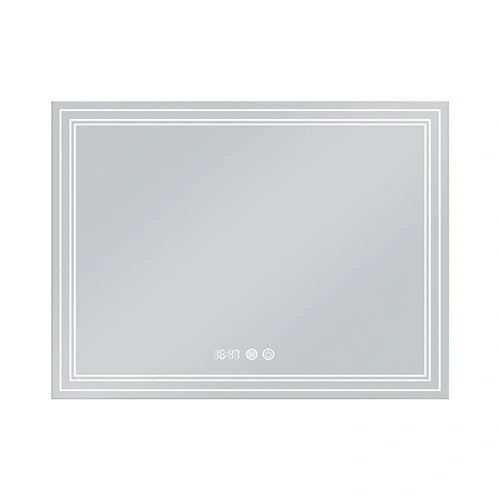 TESORO | Spegel med LED-belysning, värme med imskyddsfunktion och digital klocka | 60x80cm