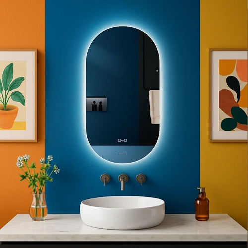 ALBA | Spegel med LED-belysning, värme med imskyddsfunktion | 90x45cm