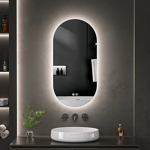 ALBA | Spegel med LED-belysning, värme med imskyddsfunktion | 90x45cm