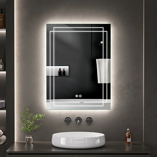 INCANTO | Spegel med LED-belysning, värme med imskyddsfunktion | 80x60cm