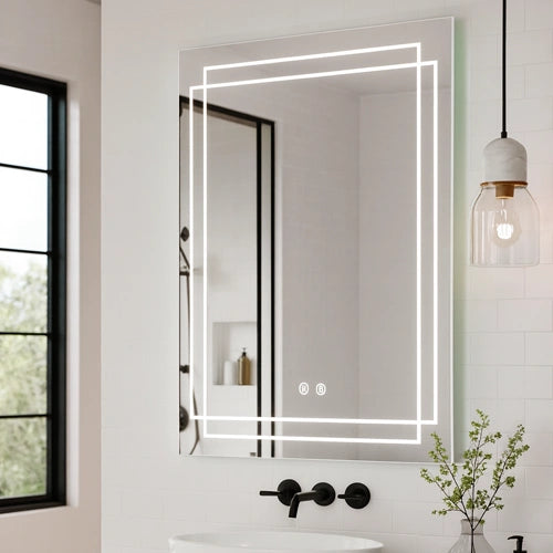 INCANTO | Spegel med LED-belysning, värme med imskyddsfunktion | 80x60cm