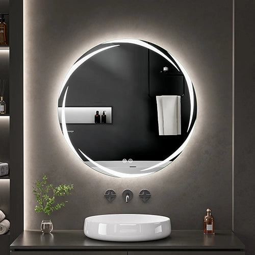 CHIARO | Spegel med LED-belysning, värme med imskyddsfunktion | Ø80cm